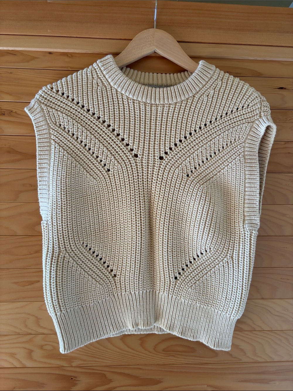 Madewell Cream Knit Sleeveless Sweater Vest